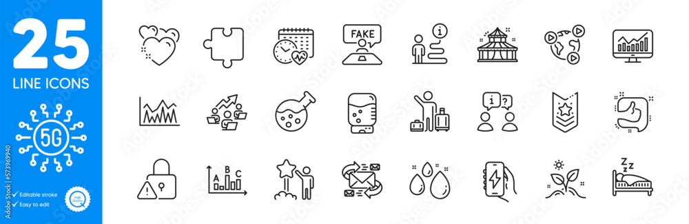 Outline icons set. Fake review, Interview and E-mail icons. Sleep, Lock, Cardio calendar web elements. Statistics, Support, Video conference signs. Survey results, Grow plant, Like. Star. Vector Outline icons set. Fake review, Interview and E-mail icons. Sleep, Lock, Cardio calendar web elements. Statistics, Support, Video conference signs. Survey results, Grow plant, Like. Star. Vector