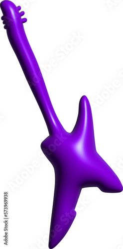 3d purple guitar