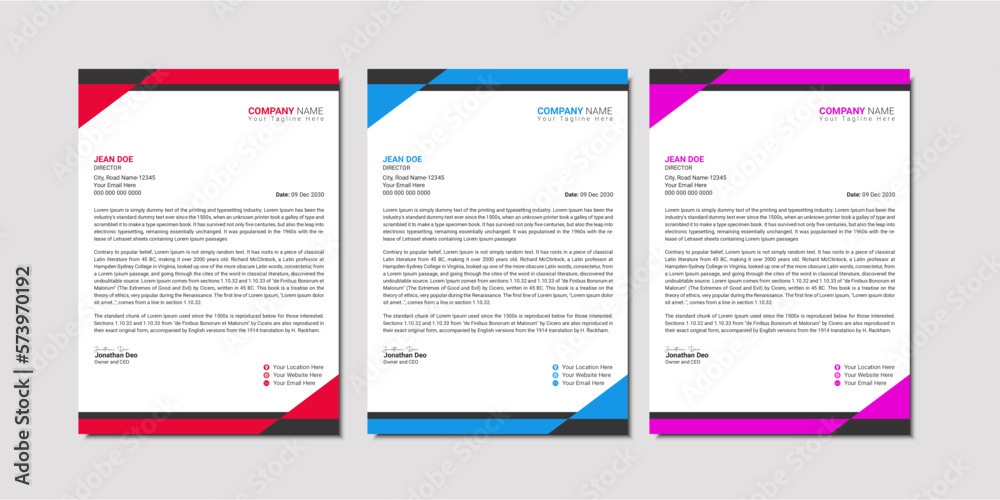 Vector modern company letterhead design template