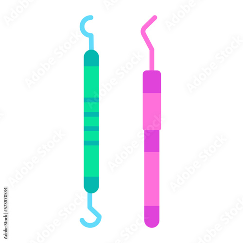 Dental Probe Flat Icon