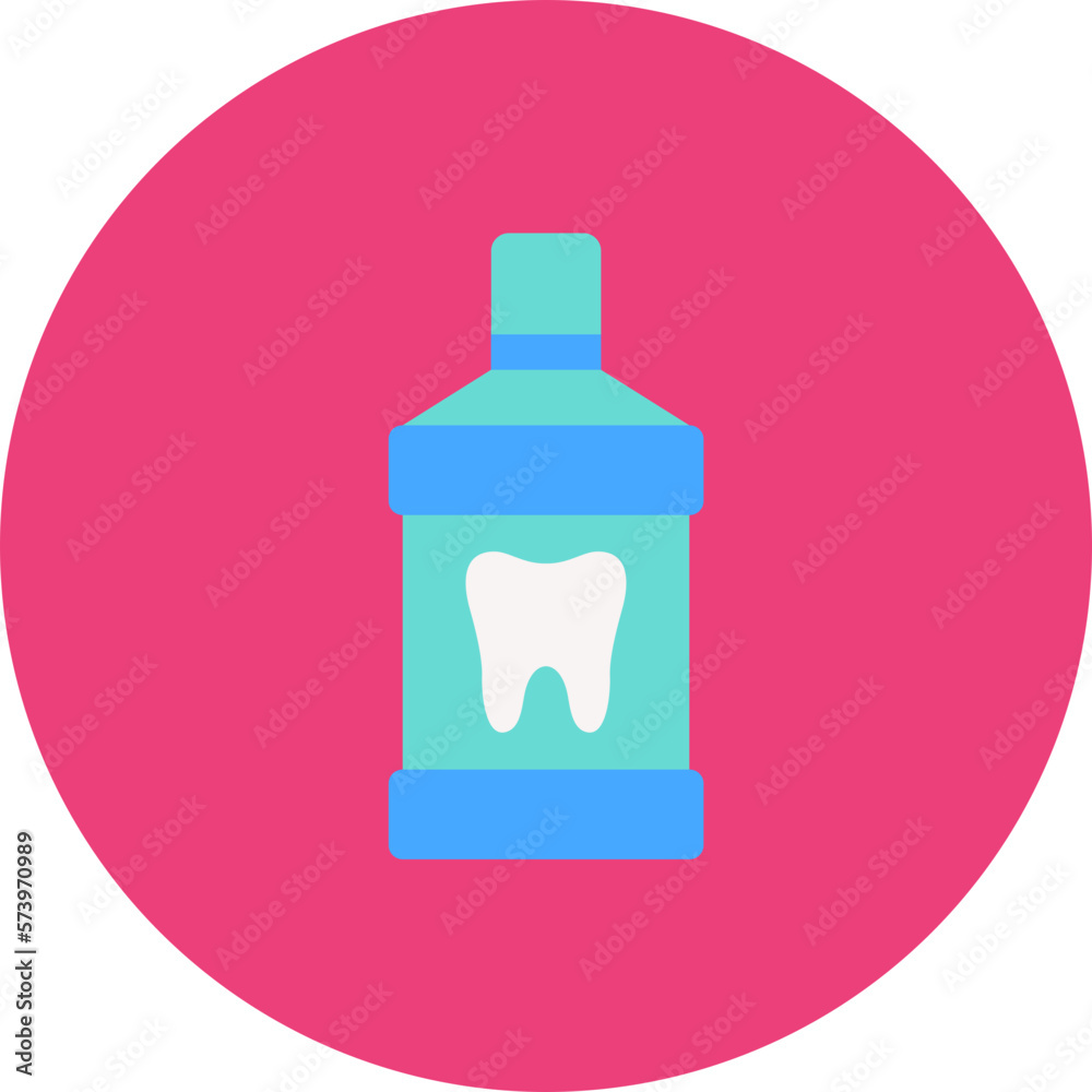 Mouthwash Multicolor Circle Flat Icon Mouthwash Multicolor Circle Flat Icon