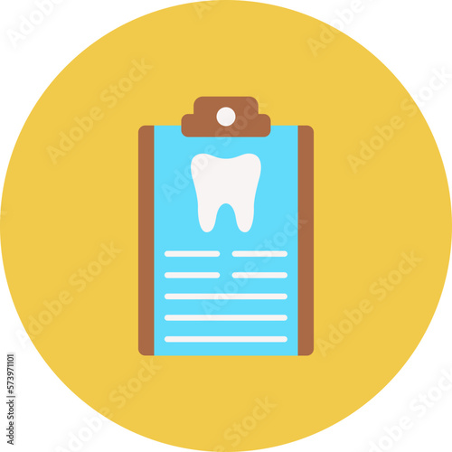 Dental Record Multicolor Circle Flat Icon