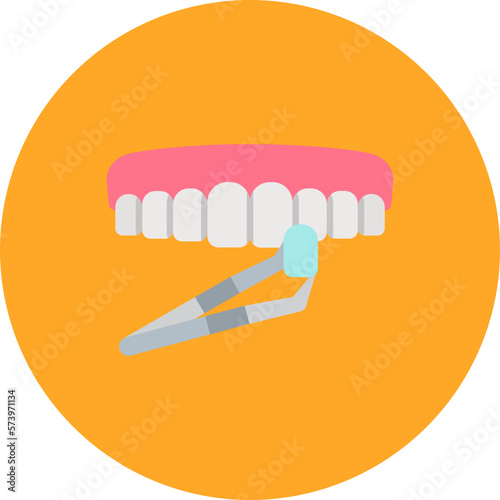 Dental Veneer Multicolor Circle Flat Icon