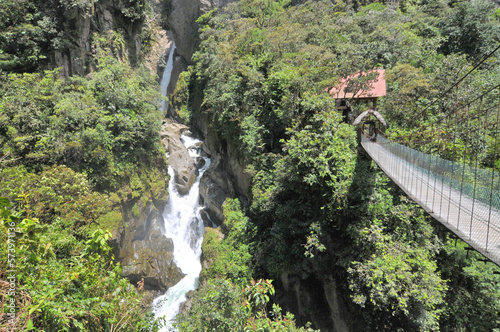 Waterfall Pailon del Diablo in Equador on Pastaza river photo