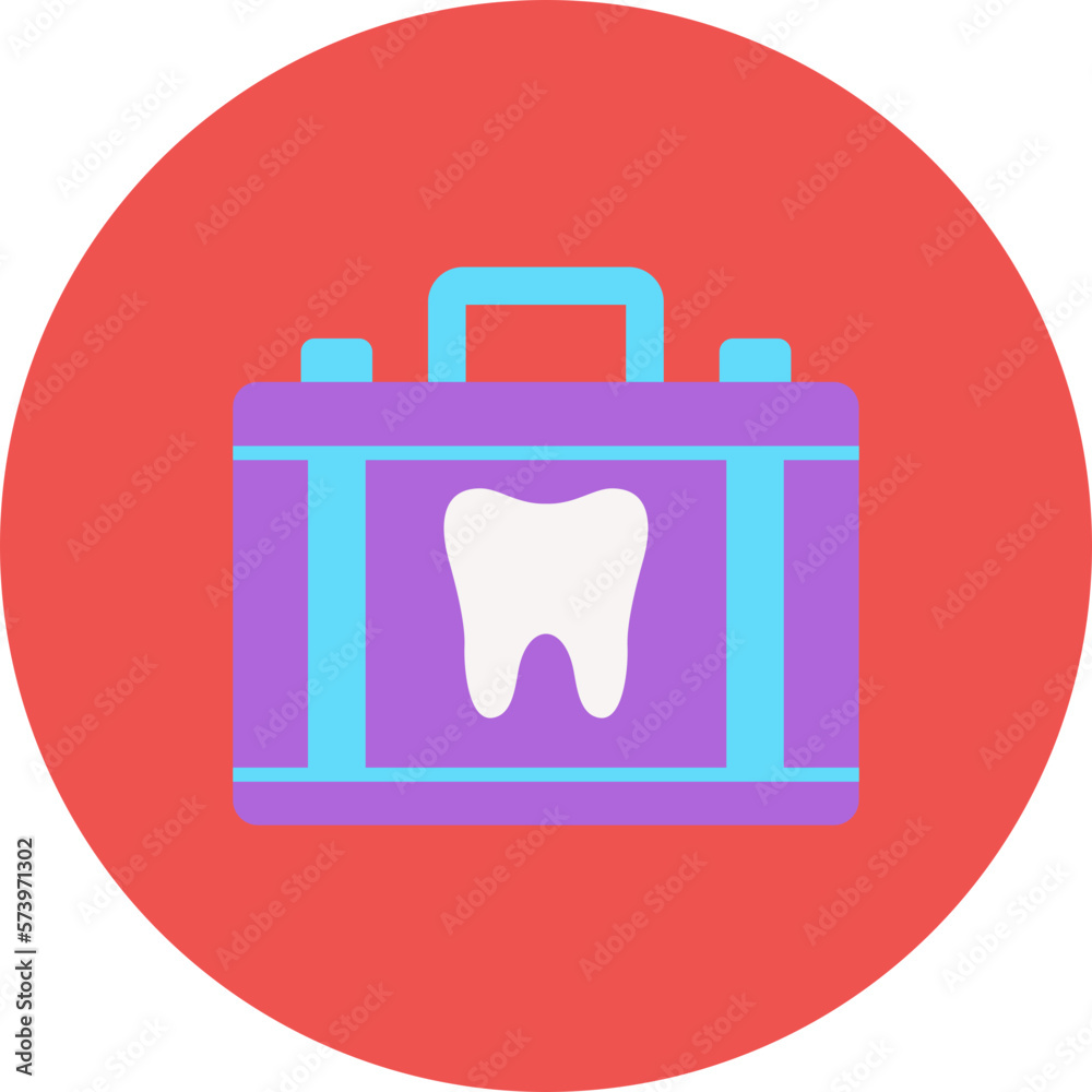 Dental Kit Multicolor Circle Flat Icon Dental Kit Multicolor Circle Flat Icon