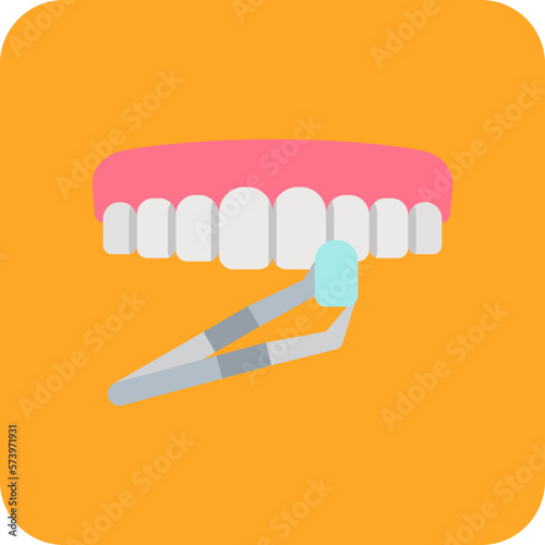 Dental Veneer Multicolor Round Corner Flat Icon