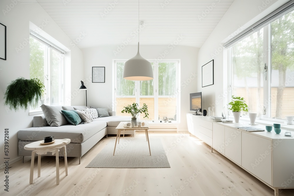 Modern interior. scandinavian style, Generative AI