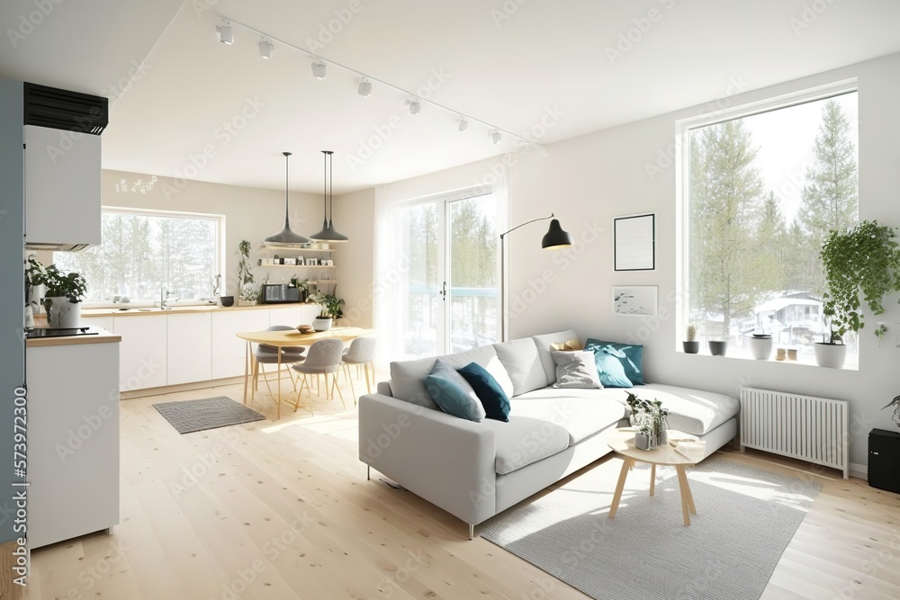 Modern interior. scandinavian style, Generative AI Modern interior. scandinavian style, Generative AI