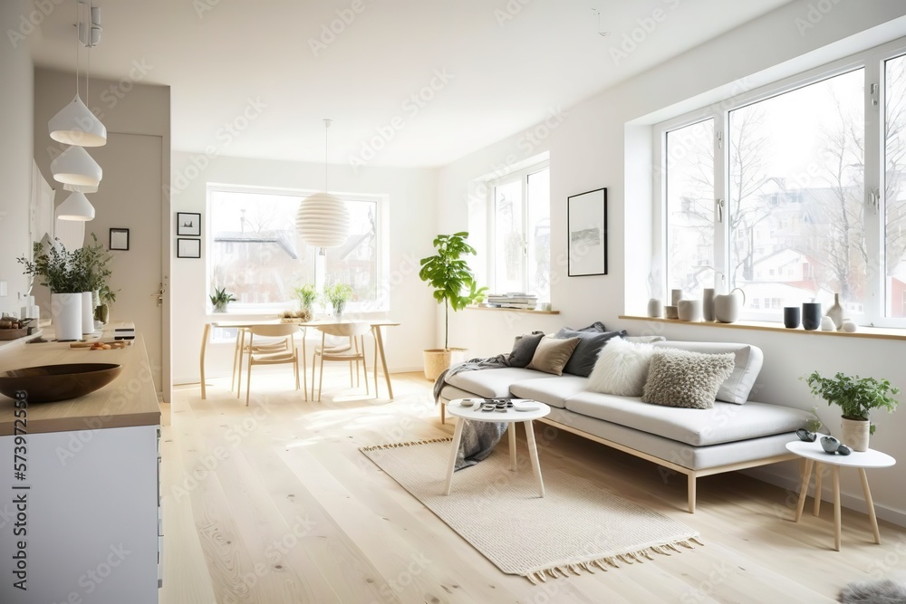 Modern interior. scandinavian style, Generative AI Modern interior. scandinavian style, Generative AI