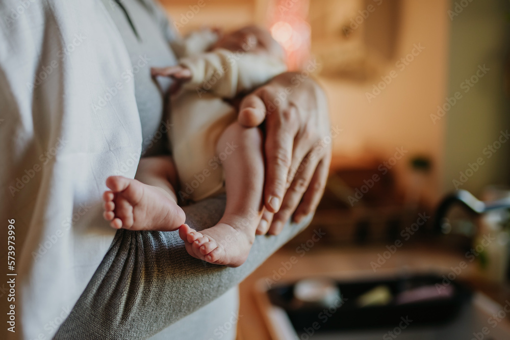 Obraz premium Close-up of father holding his little son.