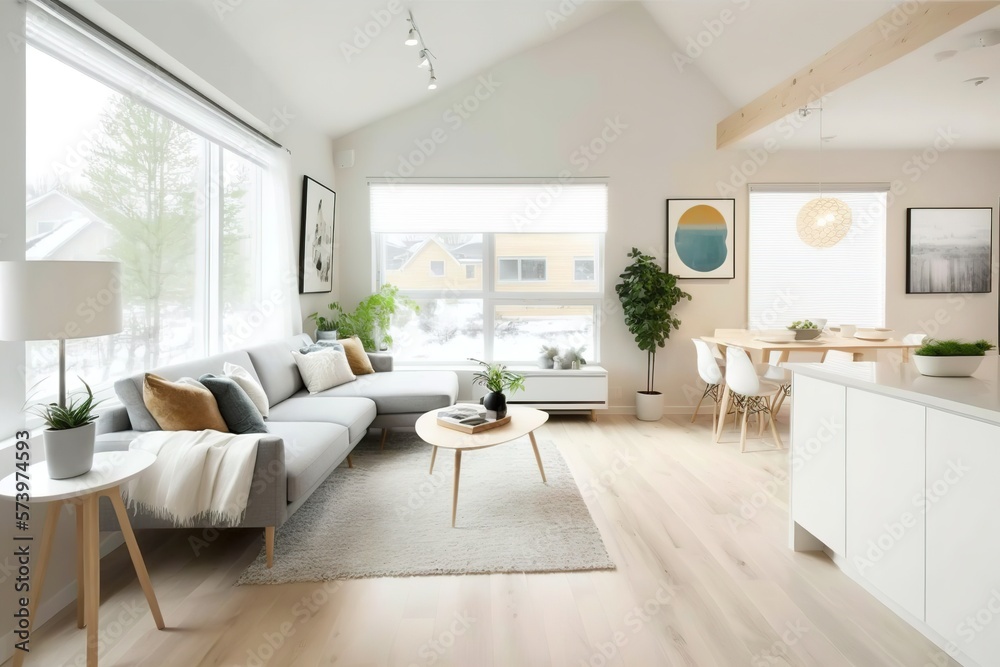 Modern interior. scandinavian style, Generative AI Modern interior. scandinavian style, Generative AI