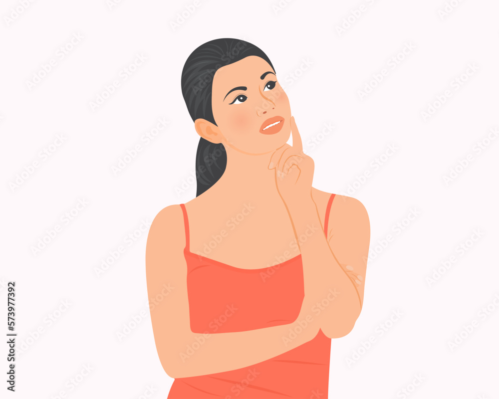 Young woman is contemplating making future plans about her life. Young woman is contemplating making future plans about her life.