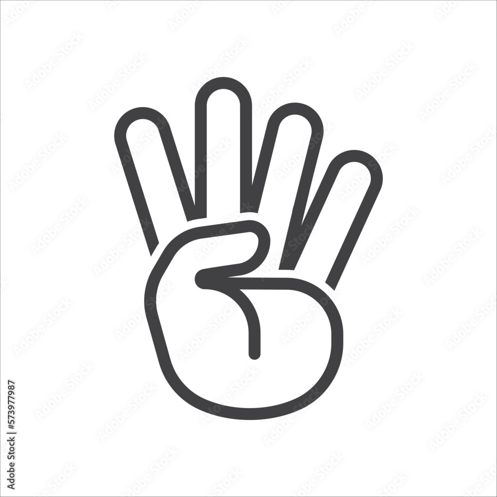 Hand symbol. Hand gesture linear icon. Hand geometric style icon. Hand sign language icon. Vector illustration Hand symbol. Hand gesture linear icon. Hand geometric style icon. Hand sign language icon. Vector illustration