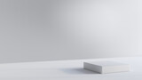Geometric podium for product demonstration. 3d square shape on white and grey background. 3d render