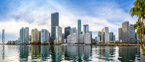 the skyline of miami seen from brickell key © frank peters
