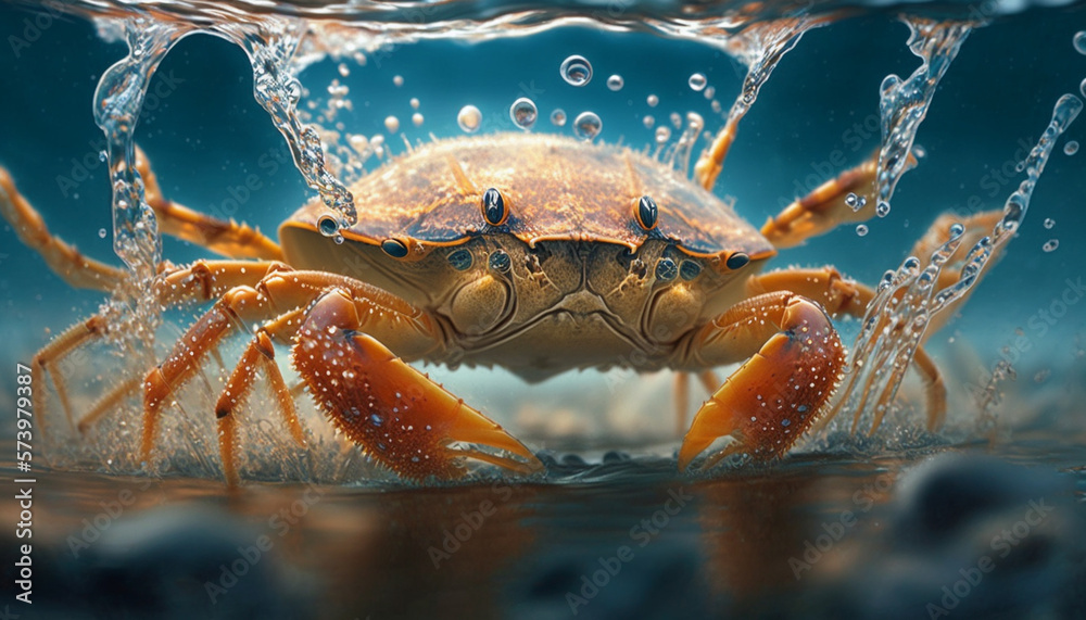 Crab in a Crystal Clear Water - Generative AI Crab in a Crystal Clear Water - Generative AI