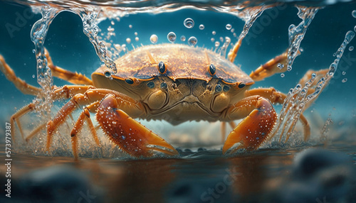 Crab in a Crystal Clear Water - Generative AI