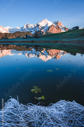 lake and mountains