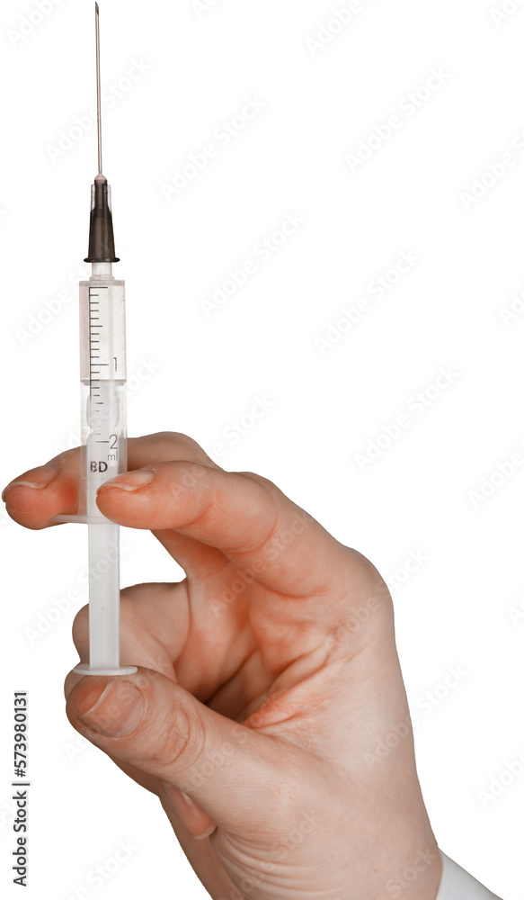 Dcotor holding a syringe Dcotor holding a syringe