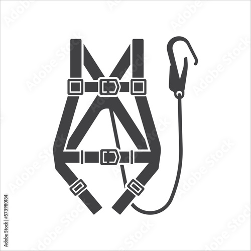 Full body harness icon. Safety Sign Full Body Harness. Symbol for working at height personal protective equipment. Vector illustration photo