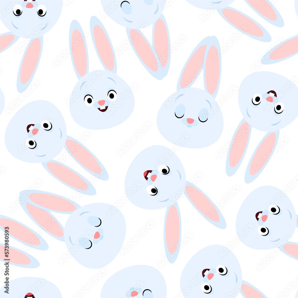 Delicate seamless pattern with white rabbits Delicate seamless pattern with white rabbits