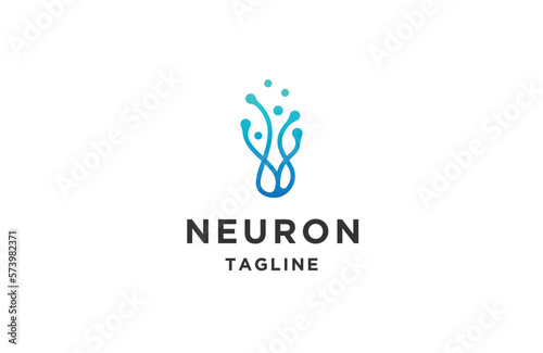 Neuron vector logo design template