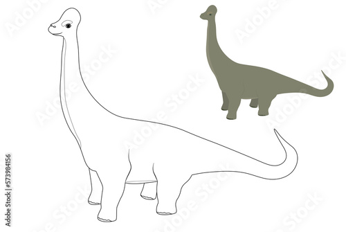 kids  coloring pages for hand drawing with cute dinosaur