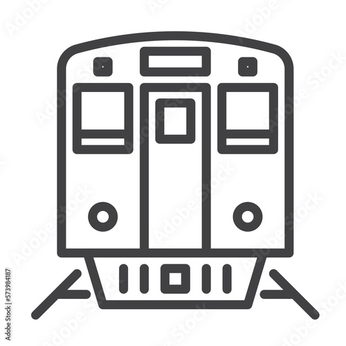 train, simple thin line icon