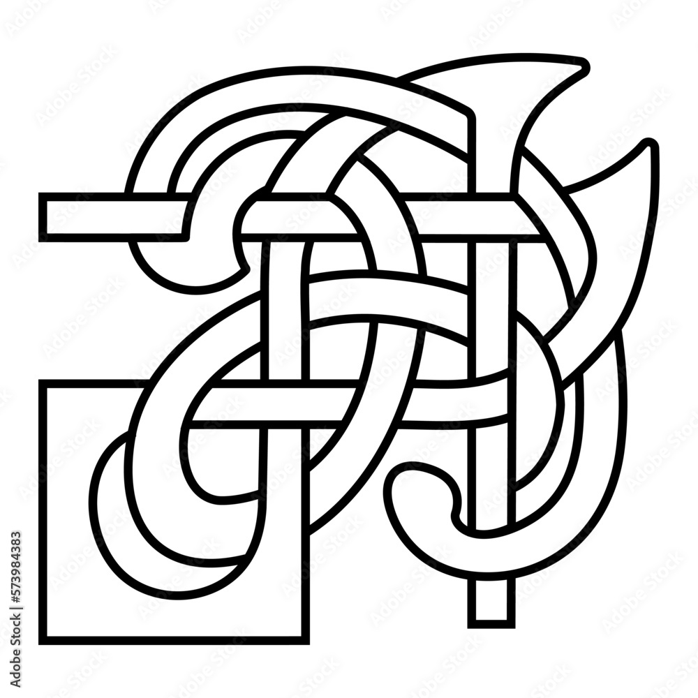 Decorative corner. Celtic national style interlaced pattern isolated vector. Nordic symbol. Celtic knot vector illustration. Vintage element. Decorative corner. Celtic national style interlaced pattern isolated vector. Nordic symbol. Celtic knot vector illustration. Vintage element.