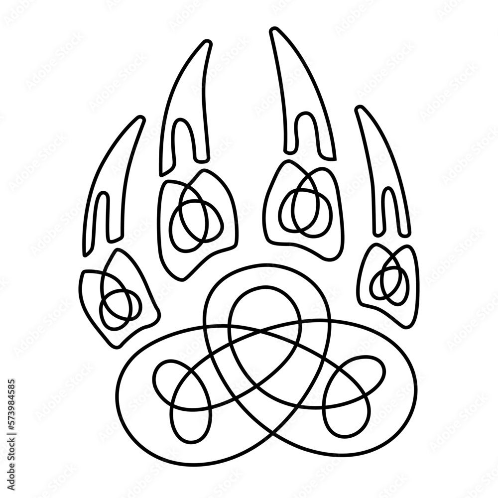 Celtic interlaced pattern isolated vector. Nordic symbol. Celtic knot