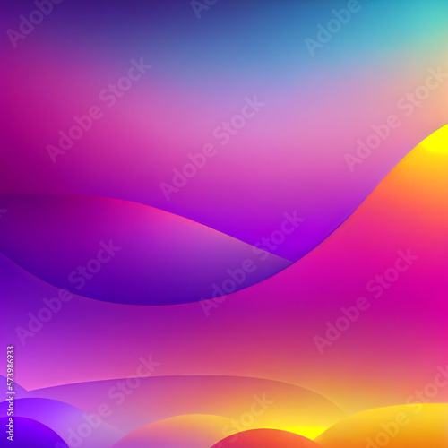 Abstract colorful vibrant gradient line curve background. 3D modern wave curve abstract saturated colors.