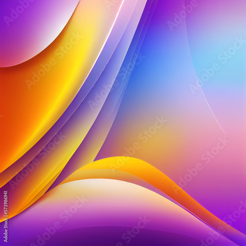 Abstract colorful vibrant gradient line curve background. 3D modern wave curve abstract saturated colors.