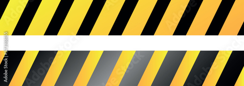 Caution tape set of yellow warning ribbons. Black and yellow lines. Isolated illustration.