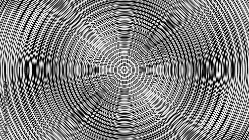 Hypnotic abstract illustratration. Black and white