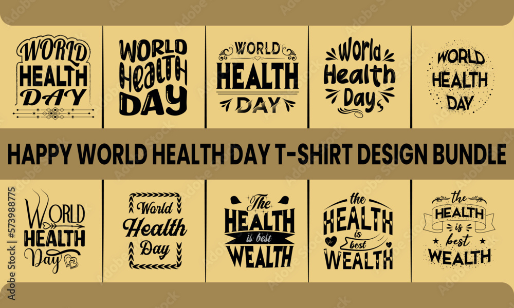 Happy World Health Day T-shirt Design Bundle 2