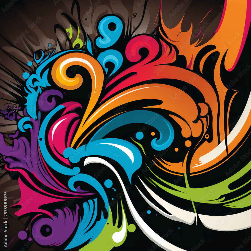 Abstract colourful background in graffiti style