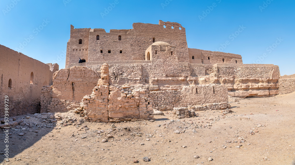 Aswan, Egypt; February 15, 2023 - The Monastery of St. Simeon, Aswan, Egypt.