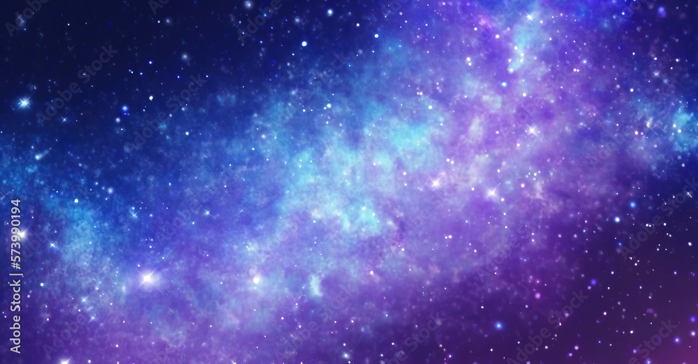 Galaxy in Space. Brights stars in the universe. Generative AI.
