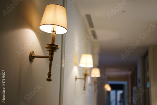 Beautiful western antique lamp in the corridor