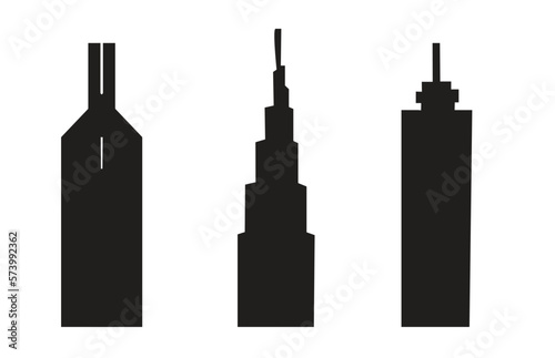 city landmark and architecture silhouette vector illustration isolated on white background