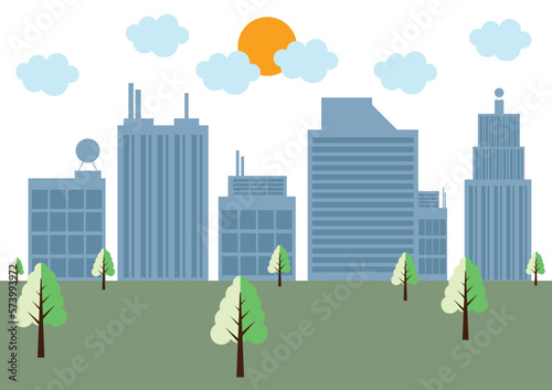 Modern buildings, city and town vector Stock Illustration