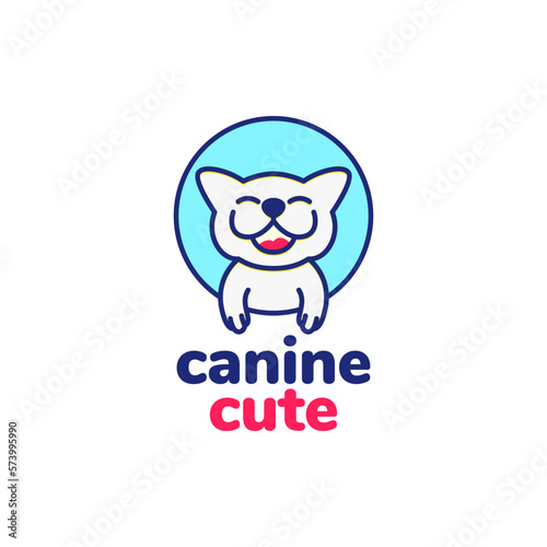 mascot animal pets dog puppy canine pet shop smile cute happy colorful logo design vector