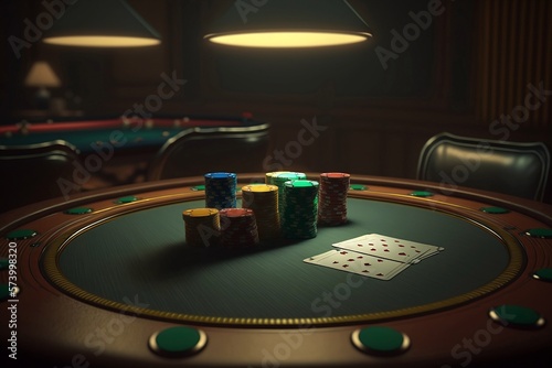 pocker board in a casino,digital art photo