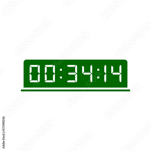 Digital clock number set. Electronic figures. Vector illustration.