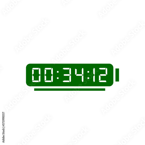 Digital clock number set. Electronic figures. Vector illustration.