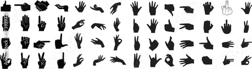 Photographie silhouettes of hands poses