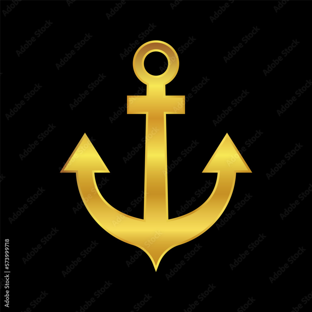 anchor icon, gold anchor vector logo template anchor icon, gold anchor vector logo template