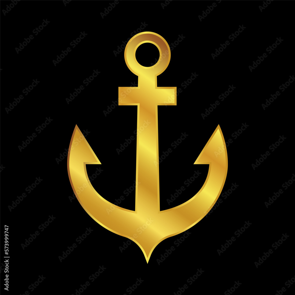 anchor icon, gold anchor vector logo template anchor icon, gold anchor vector logo template