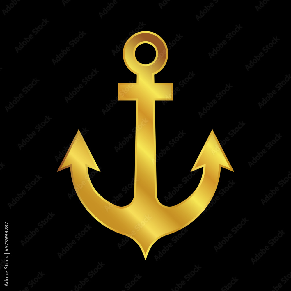 anchor icon, gold anchor vector logo template anchor icon, gold anchor vector logo template