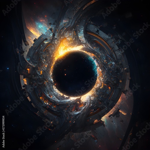 Abstract Singularity In Space. Generative AI 